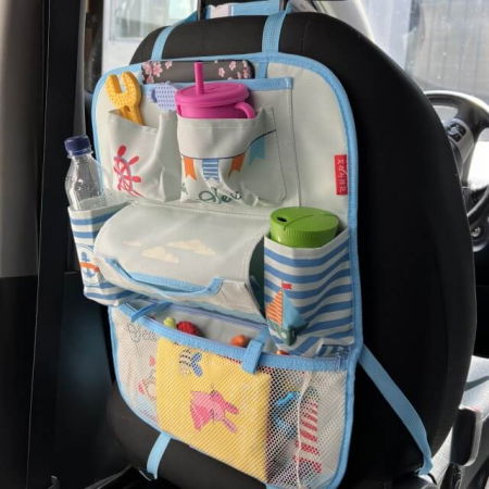 Protectie scaun auto, organizator auto copii, 8 buzunare, Empria, 54x43 cm, Bleu [6]