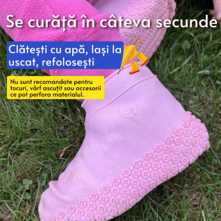 Protectii pentru incaltaminte, impermeabile de silicon, anti-alunecare, Empria, marime S 30 - 34, Diverse culori [2]