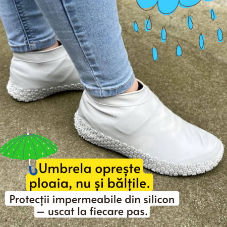 Protectii pentru incaltaminte, impermeabile de silicon, anti-alunecare, Empria, marime S 30 - 34, Gri [1]