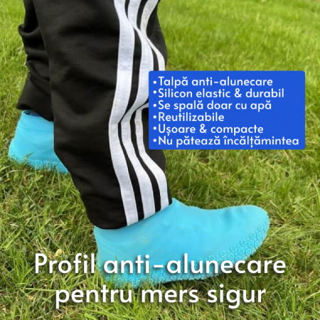 Protectii pentru incaltaminte, impermeabile de silicon, anti-alunecare, Empria, marime S 30 - 34, Bleu [2]