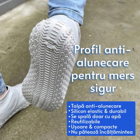 Protectii pentru incaltaminte, impermeabile de silicon, anti-alunecare, Empria, marime S 30 - 34, Gri [4]