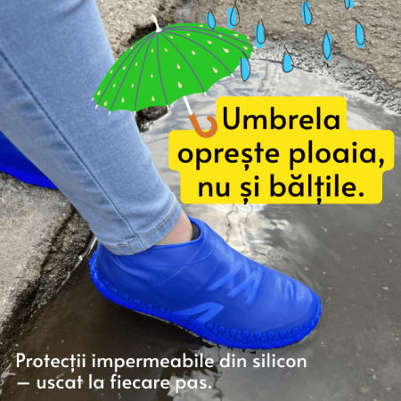 Protectii pentru incaltaminte, impermeabile de silicon, anti-alunecare, Empria, marime S 30 - 34, Albastru [1]