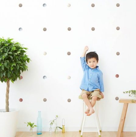 Stickere decorative - Puncte pentru perete in culori pamantii, Diverse modele