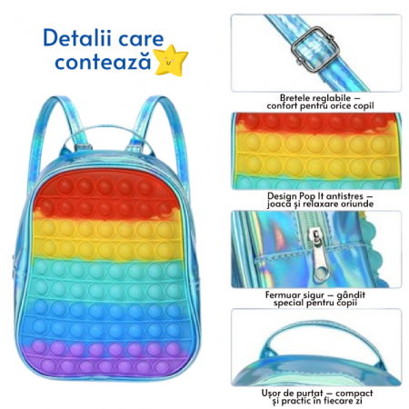 Rechizite scolare - Rucsac ghiozdan prescolari, Empria, Pop It, Antistres, Rainbow