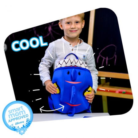 Rucsac pentru copii, model 3D cu Dragon, bretele ajustabile, Bleu [4]