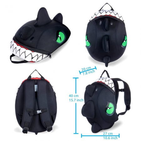 Rucsac pentru copii, model 3D cu Dragon, bretele ajustabile, Diverse culori [2]