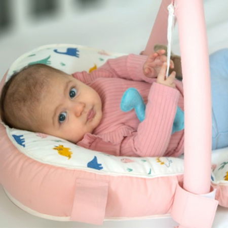 Saltea multifunctionala Sit and Play cu bara jucarii, model Dino [5]