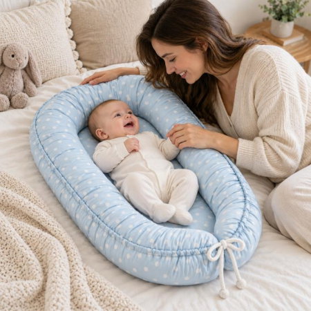 Perne si saltele bebelusi - Saltea reductor 5 in 1 BabyNest Cushion, Bleu