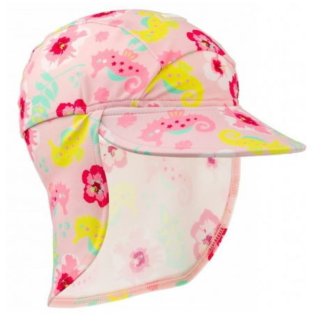 Palarii protectie UV - Sapca protectie soare cu protectie gat, Floral Pink, Diverse marimi