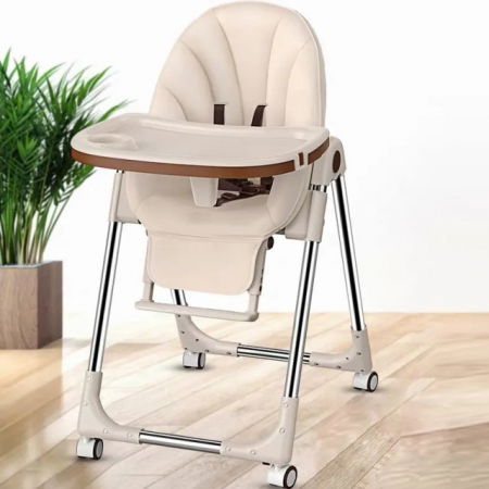 Produse resigilate pentru copii si bebelusi - PRODUS RESIGILAT - Scaun de masa bebe, pliabil si ajustabil, Luxury, Crem