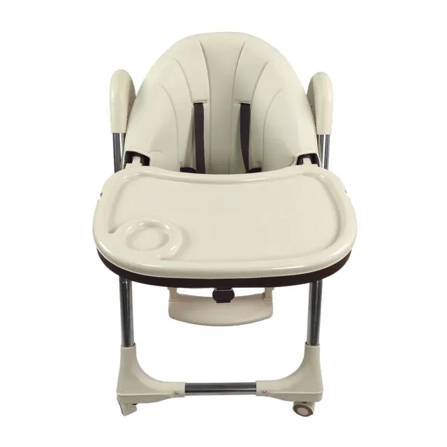 Scaun de masa bebe, pliabil si ajustabil, Luxury, Crem [13]