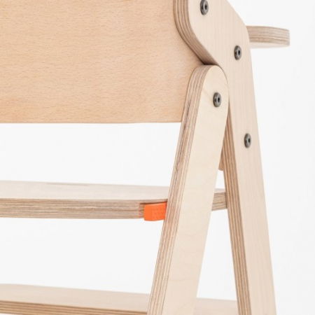 Scaun de masa pliabil din lemn MamaToyz, multifunctional si transformabil cu masuta, 6 luni - adolescent, Natur [5]