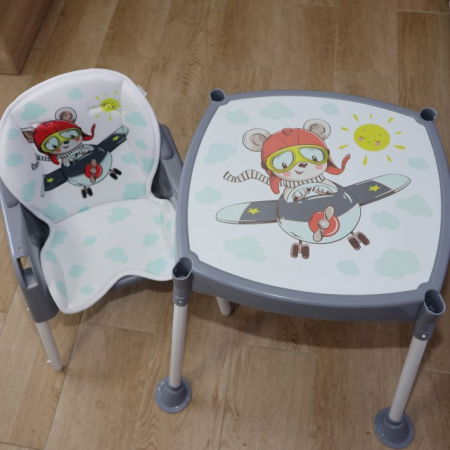 PRODUS RESIGILAT - Scaun masa copii si bebelusi, Empria, 3 in 1, multifunctional, transformabil in scaunel si masuta, Aviator [5]