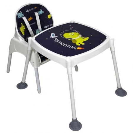 Puericultura mare - Scaun masa copii si bebelusi, Empria, 3 in 1, multifunctional, transformabil in scaunel si masuta, Astro Dino