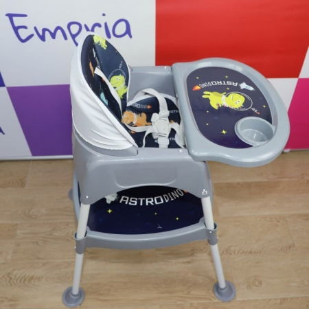 Scaun masa copii si bebelusi, Empria, 3 in 1, multifunctional, transformabil in scaunel si masuta, Astro Dino [12]