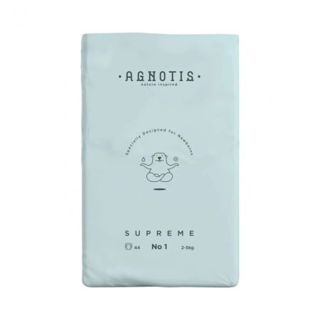 Igiena si ingrijire bebelusi - Scutece hipoalergenice Supreme Agnotis, marimea nr.1, 2-5 kg, 44 bucati