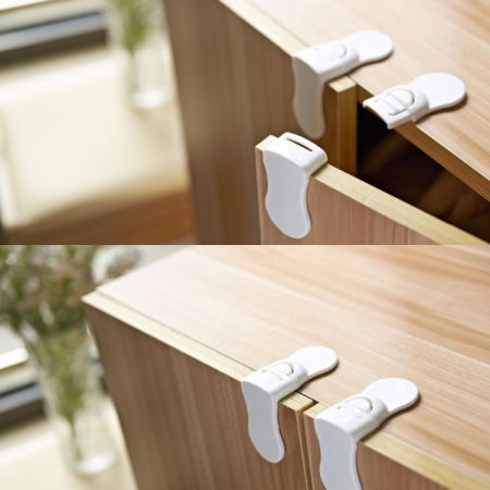 Protectie mobila pentru copii si bebelusi - Set sigurante fixe pentru sertare, 7.5x7.0x3.6 cm_Buy4Baby