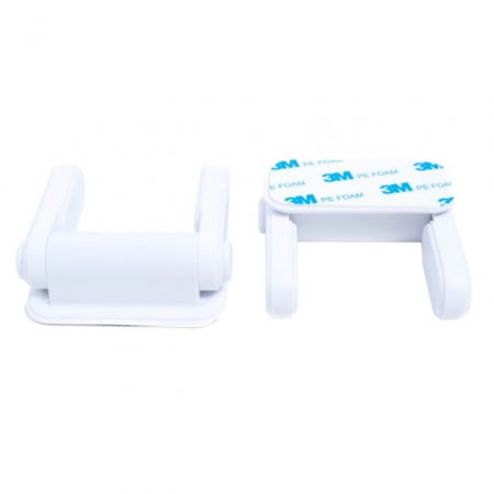 Set 2 blocatoare usi caini, pisici, copii, sigurante blocare clanta usa, Empria, Alb [10]