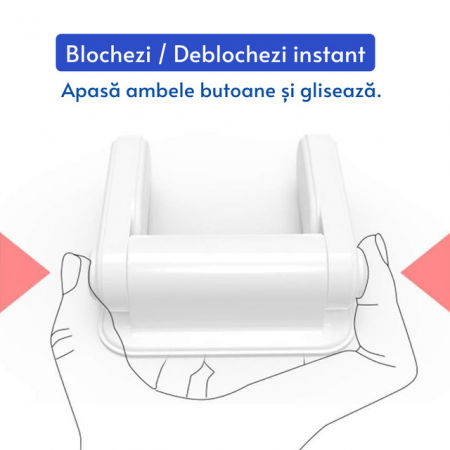 Set 2 blocatoare usi caini, pisici, copii, sigurante blocare clanta usa, Empria, Alb [4]
