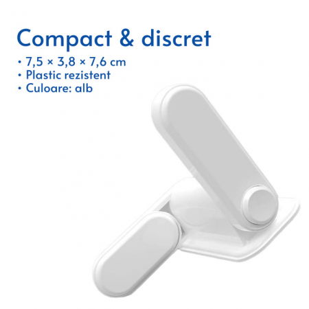 Set 2 blocatoare usi caini, pisici, copii, sigurante blocare clanta usa, Empria, Alb [7]