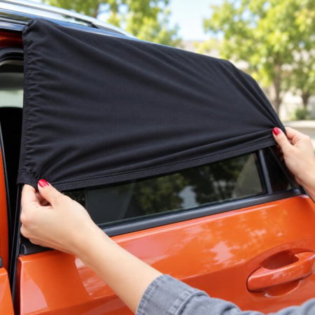 Protectii exterior - Set 2 bucati parasolar auto BabyJem Sun Shade Cover, Diverse marimi