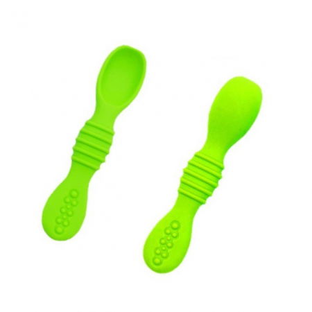 Set 2 pre-lingurite diversificare bebelusi, Faza 1 + Faza 2, silicon alimentar, Empria, Verde [4]