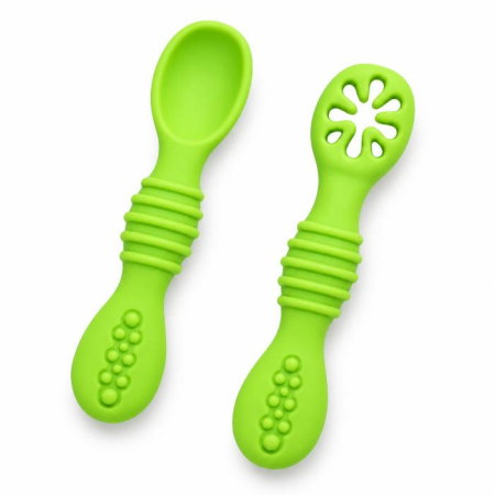 Set 2 pre-lingurite diversificare bebelusi, Faza 1 + Faza 2, silicon alimentar, Empria, Verde [3]