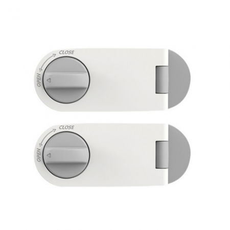 Sigurante pentru sertare si usi - Set 2 sigurante fixe pentru usi si sertare dulap, 10.6x4.15x2.2 cm, Gri