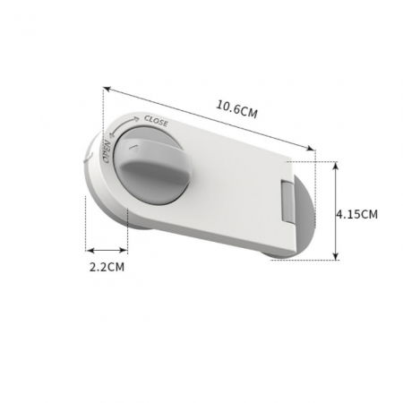 Sigurante pentru sertare si usi - Set 2 sigurante fixe pentru usi si sertare dulap, 10.6x4.15x2.2 cm, Gri