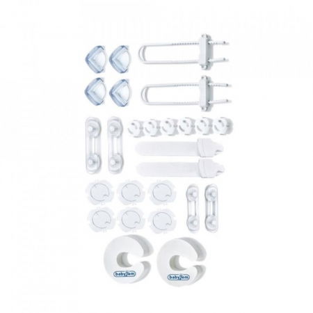 Protectie mobila pentru copii si bebelusi - Set 26 protectii pentru mobilier BabyJem Home Safety Kit