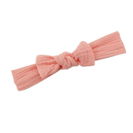 Set 3 bentite elastice pentru fetite, cu fundita, bebe 3-36 luni, Roz pastel [8]
