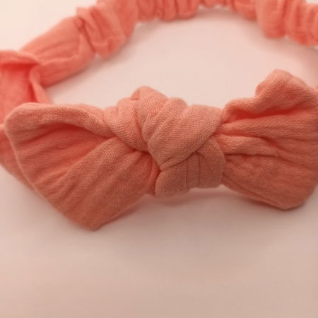 Set 3 bentite elastice pentru fetite, cu fundita, bebe 3-36 luni, Roz pastel [4]