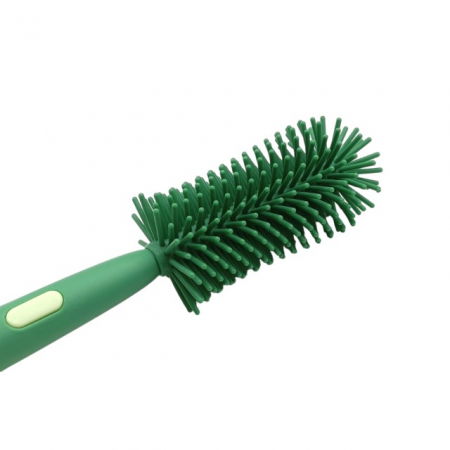Set 3 perii din silicon pentru biberoane, tetine, suzete, paie, bebelusi, din silicon, fara BPA, Empria, Verde [5]