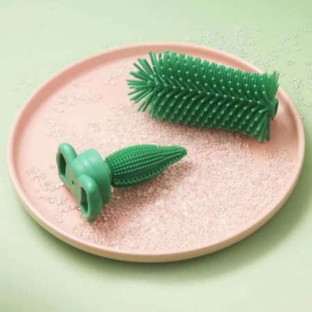 Set 3 perii din silicon pentru biberoane, tetine, suzete, paie, bebelusi, din silicon, fara BPA, Empria, Verde [2]