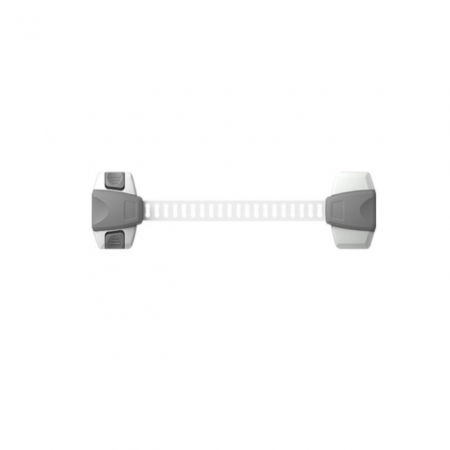 Set 3 sigurante dulap flexibile si ajustabile, cu 2 butoane, 22 x 6 cm, Gri [4]