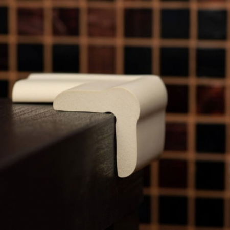 Protectie colturi mobila copii - Set portocaliu 4 bucati mamut protectii colturi mobilier, 4x1.3x7 cm_Empria