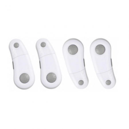 Protectie mobila pentru copii si bebelusi - Set 4 bucati sigurante rotative, pentru usi dulap, 9.3 x 3.5 x 1.5 cm, Diverse culori