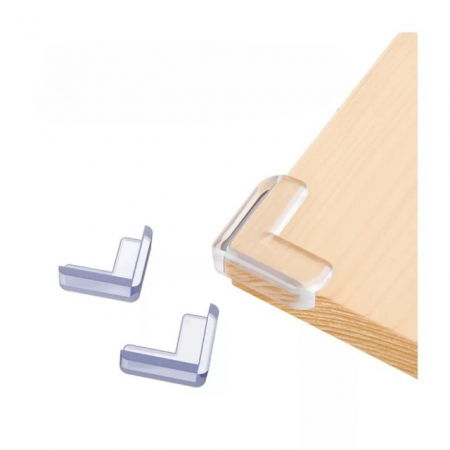 Set 4 protectii colturi, forma L, silicon transparent, 1.5x0.5x4.0 cm [6]