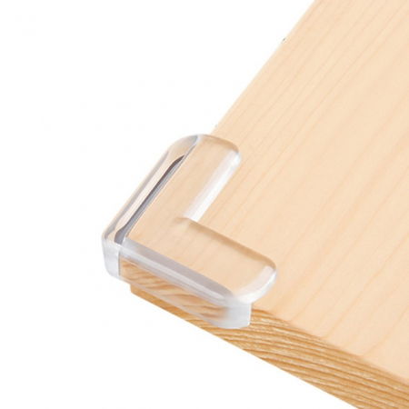 Set 4 protectii colturi, forma L, silicon transparent, 1.5x0.5x4.0 cm [4]