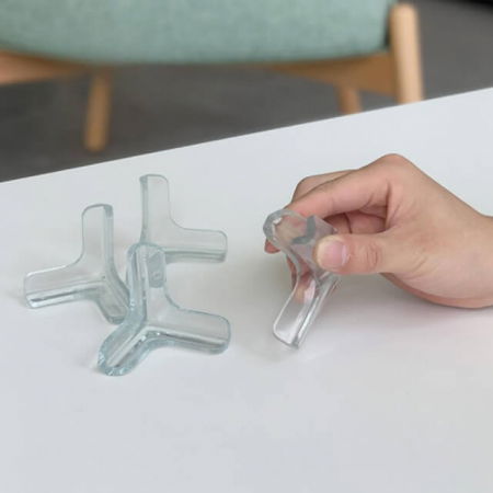 Set 4 protectii colturi tridimensionale silicon transparent, 4.5x1.5x0.5 cm [2]