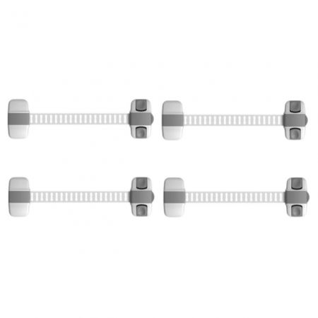 Protectie mobila pentru copii si bebelusi - Set 4 protectii flexibile si ajustabile pentru dulapuri, 20 x 5.5 cm, Gri