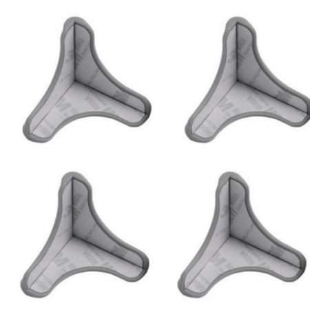 Set 4 protectii in trei laturi pentru colturi, 4.5x1.4x0.3 cm, silicon, Gri [2]