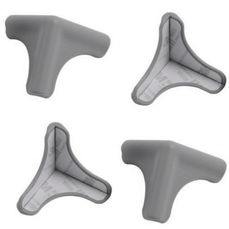 Produse Sub 50 Lei - Set 4 protectii in trei laturi pentru colturi, 4.5x1.4x0.3 cm, silicon, Gri