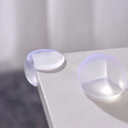 Protectie mobila pentru copii si bebelusi - Set 4 protectii rotunde silicon transparent, 3x2.3x2.0 cm_Empria