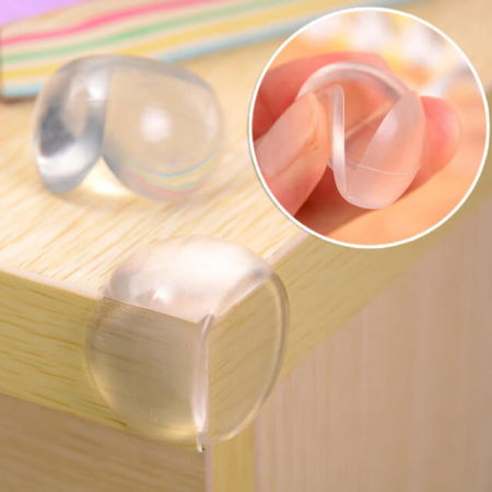 Set 4 protectii rotunde silicon transparent, 4.3x3.0x2.0 cm_Empria [4]