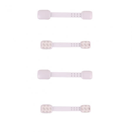 Set 4 sigurante ajustabile, cu mecanism dublu de blocare, 22.5 x 4.2 cm, alb [3]