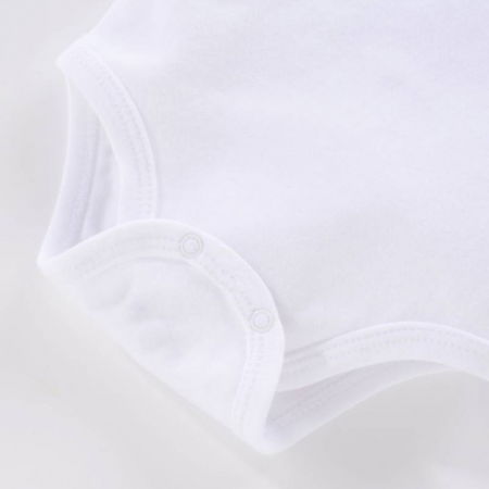 Set 5 body-uri din bumbac albe cu maneca scurta Drool, 0-3 luni [3]