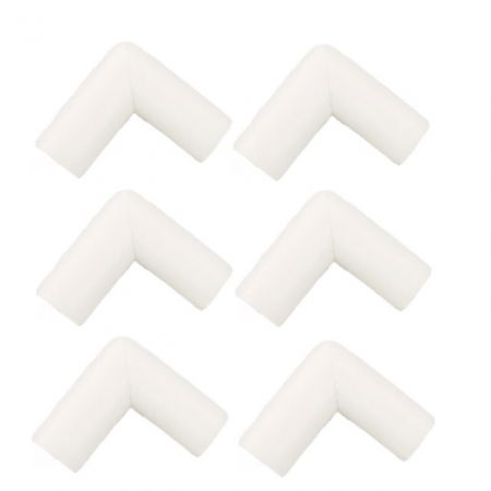 Produse Sub 50 Lei - Set 6 bucati subtiri protectii colturi mobilier, 2.3x0.7x5 cm, Alb Fildes