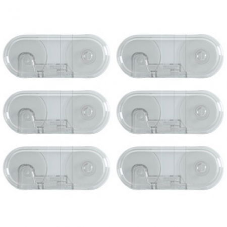Protectie mobila pentru copii si bebelusi - Set 6 sigurante fixe pentru usi si sertare dulap, transparent, 9.6x4x1.5 cm