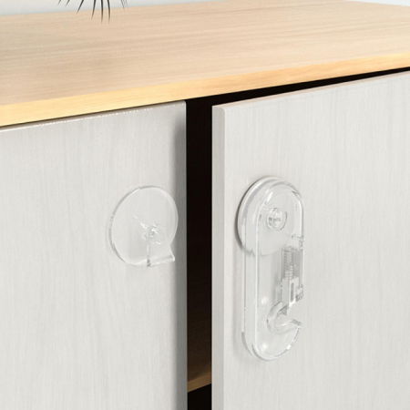 Set 6 sigurante fixe pentru usi si sertare dulap, transparent, 9.6x4x1.5 cm [5]